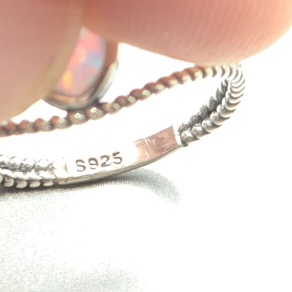 Set of 5 Sterling Silver Gemstone Rings Size 6–9 Claddagh Opal Tourmaline Quartz - Picture 8 of 13